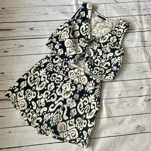 Zara Black and White Printed Sleeveless Romper
